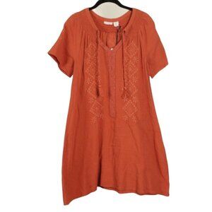 Lucky Brand Boho Gauzy Terracotta Mini Dress Size M